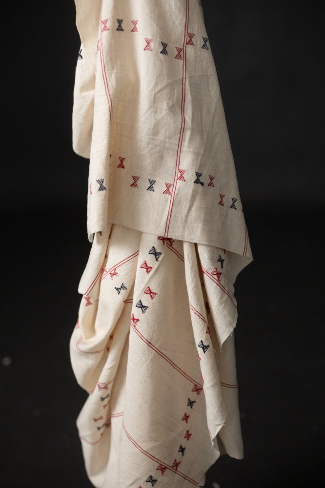 Extra Weft Handwoven Organic Cotton - Set Sail