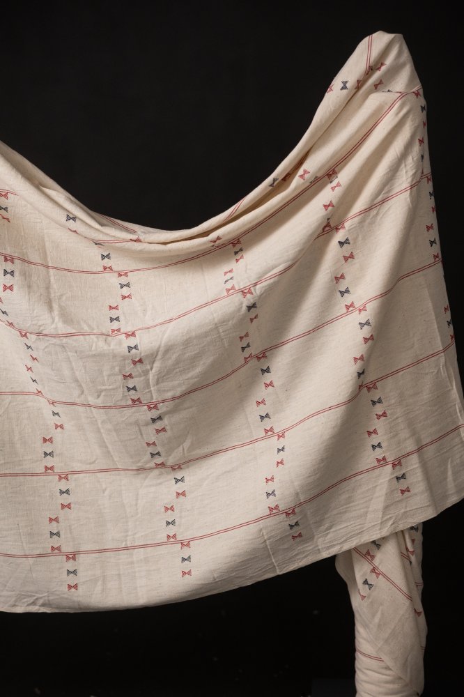 Extra Weft Handwoven Organic Cotton - Set Sail