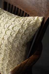 ecru hand smocked cushion