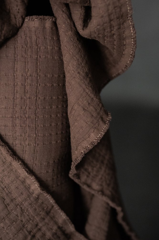 Quilted Jacquard Cotton - Archie Brown Soft Stitch