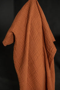 orange jacquard cotton fabric