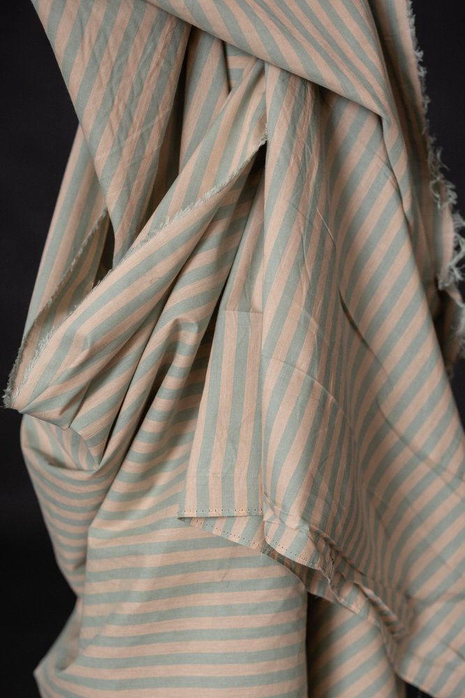 Organic Cotton Stripe - Sprigs Watercolour