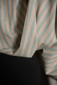 Organic Cotton Stripe - Sprigs Watercolour