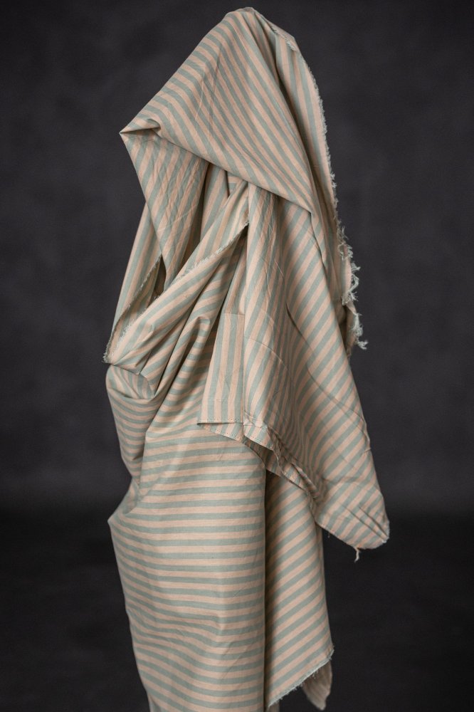 Organic Cotton Stripe - Sprigs Watercolour