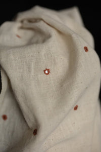 handwoven white mirror fabric