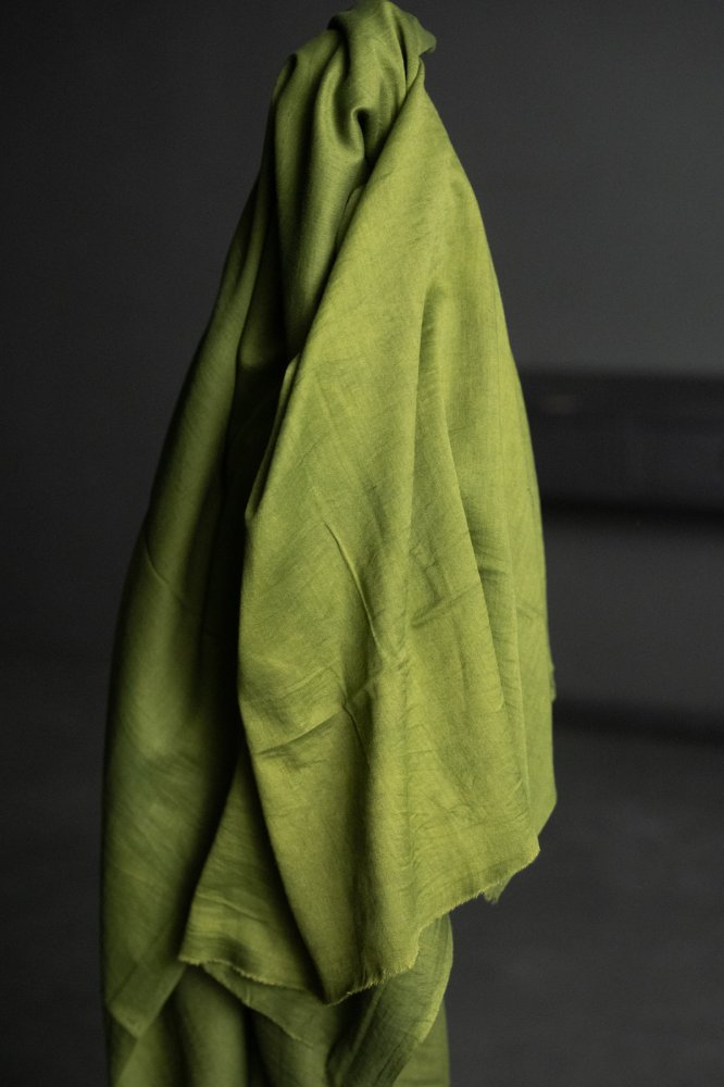 Bright olive green Indian cotton fabric