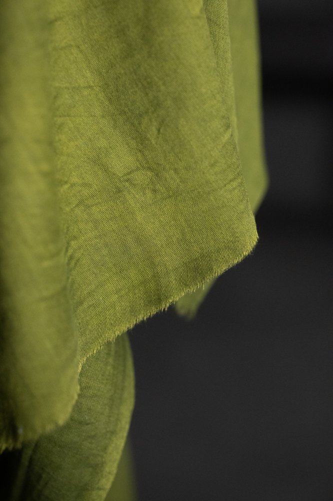 Bright olive green Indian cotton fabric