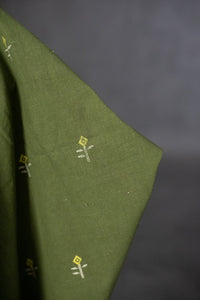 green embroidered cotton