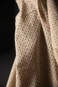 natural Indian cotton fabric with spots and stripes