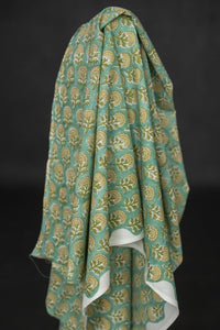 Indian Block Print Cotton - Yarrow Flower