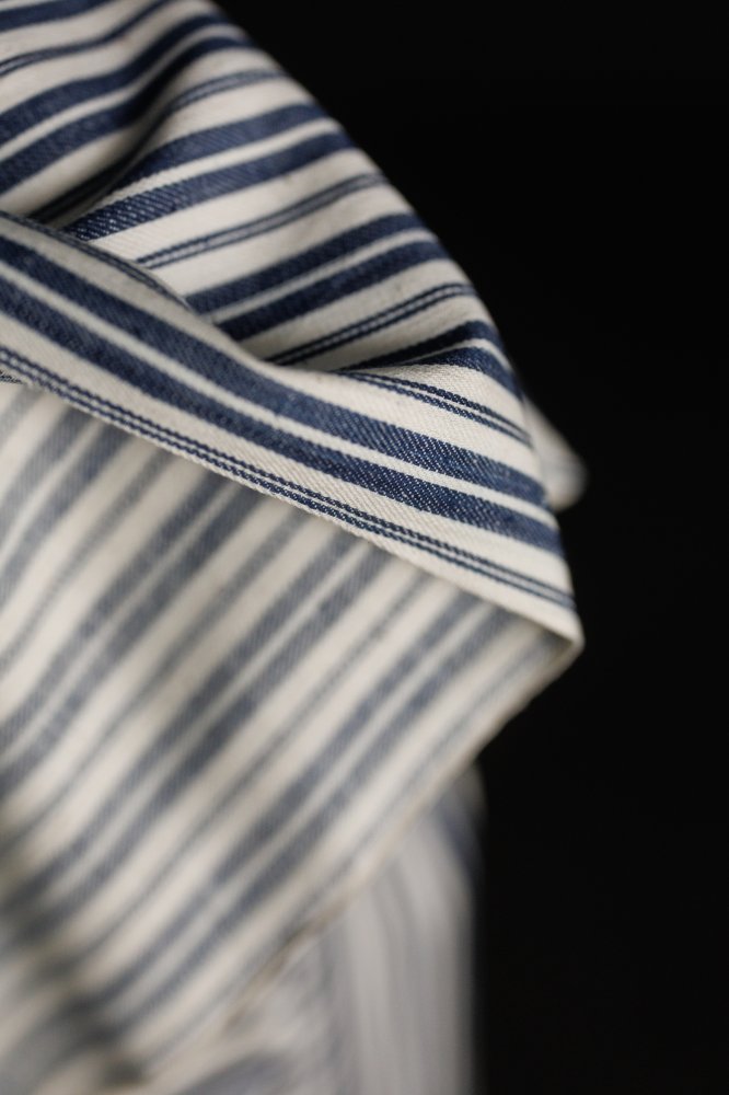 Handwoven Cotton Stripe - Riley Indigo