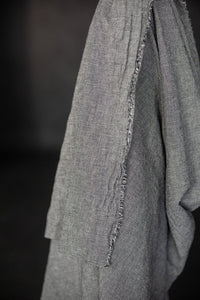 Japanese Linen/Cotton - Black Puppytooth Crinkle