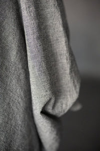 Japanese Linen/Cotton - Black Puppytooth Crinkle
