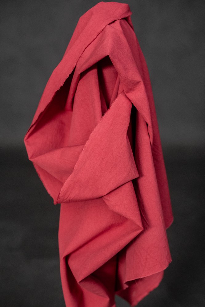 red cotton hemp japanese fabric