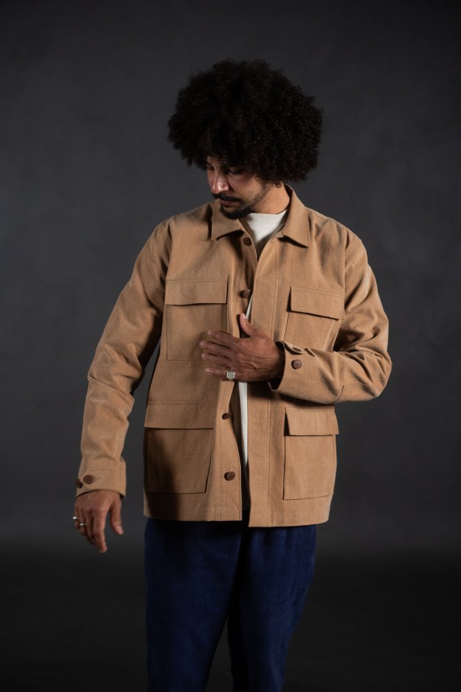 Japanese Washed Cotton Canvas - Desert Town