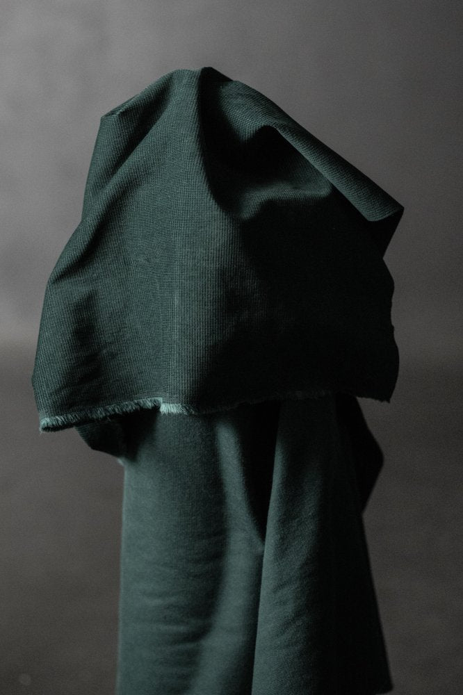 Japanese Corduroy - Emerald Grid