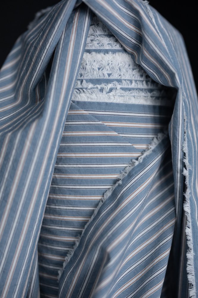 Japanese Organic Cotton - Heron Stripe