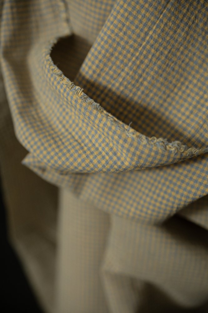 blue yellow check fabric