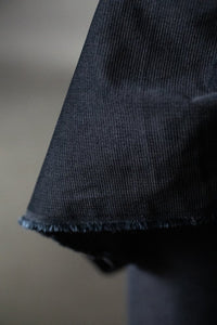 navy grid japanese corduroy fabric