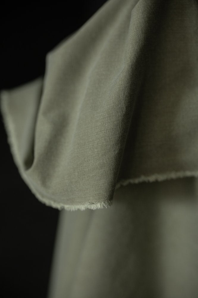 green washed cotton canvas fabric