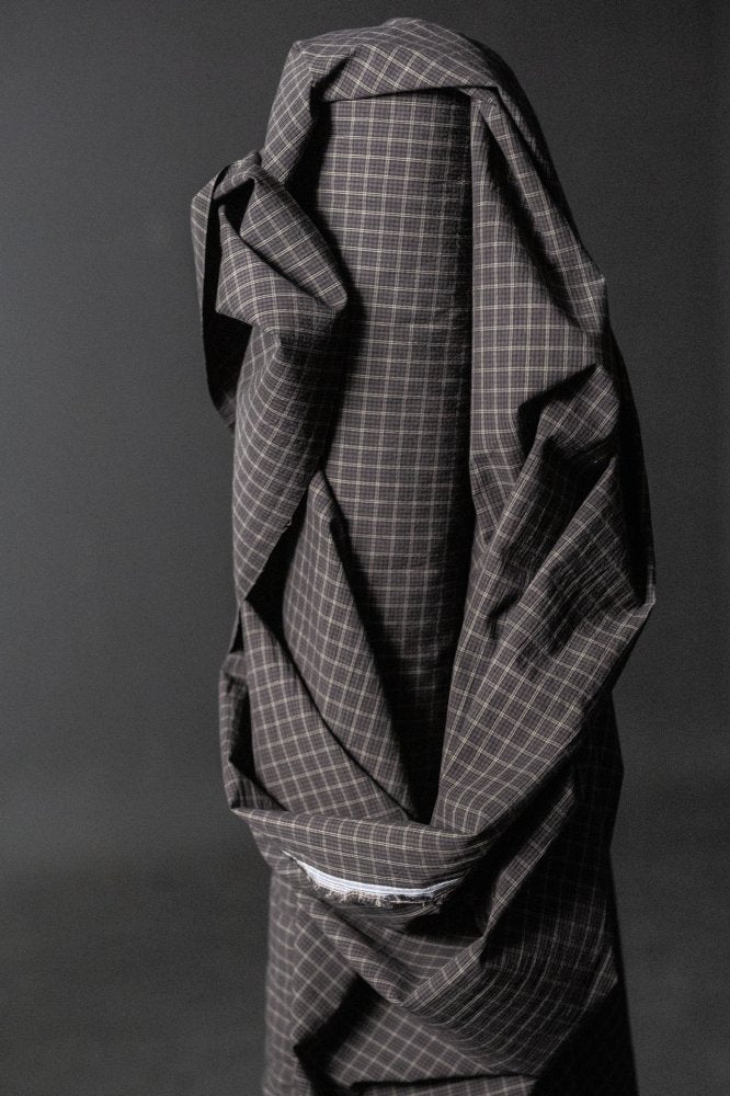 Japanese brown check fabric