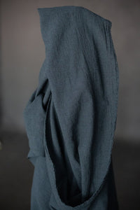 Japanese Linen/Cotton - Peacock Puppytooth Crinkle