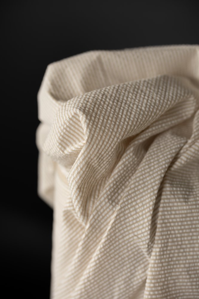 Japanese Cotton Seersucker - Sand Stripe