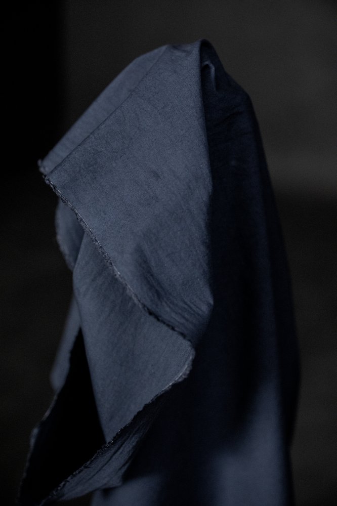 navy japanese cotton hemp fabric