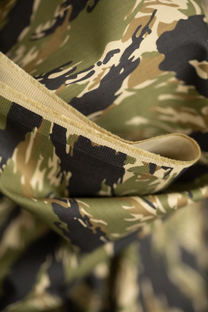 Japanese Cotton Canvas - Tiger Stripe Camouflage