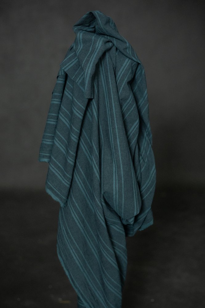 teal stripy japanese fabric