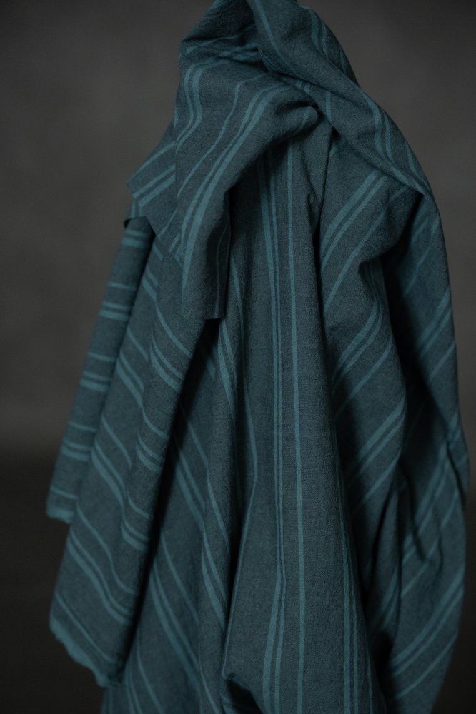 teal stripy japanese fabric