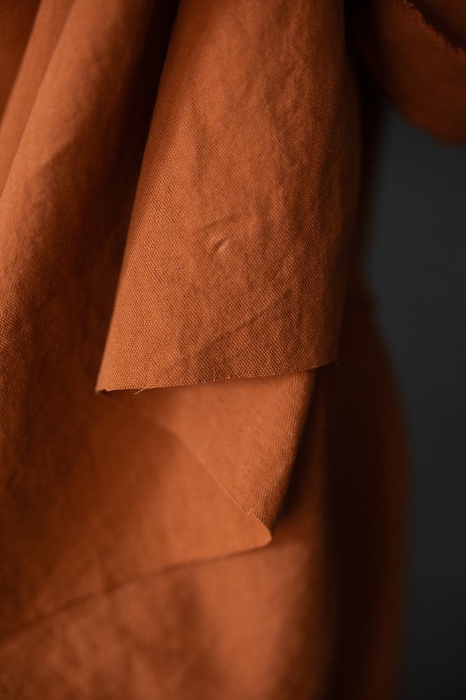 rusty orange canvas fabric