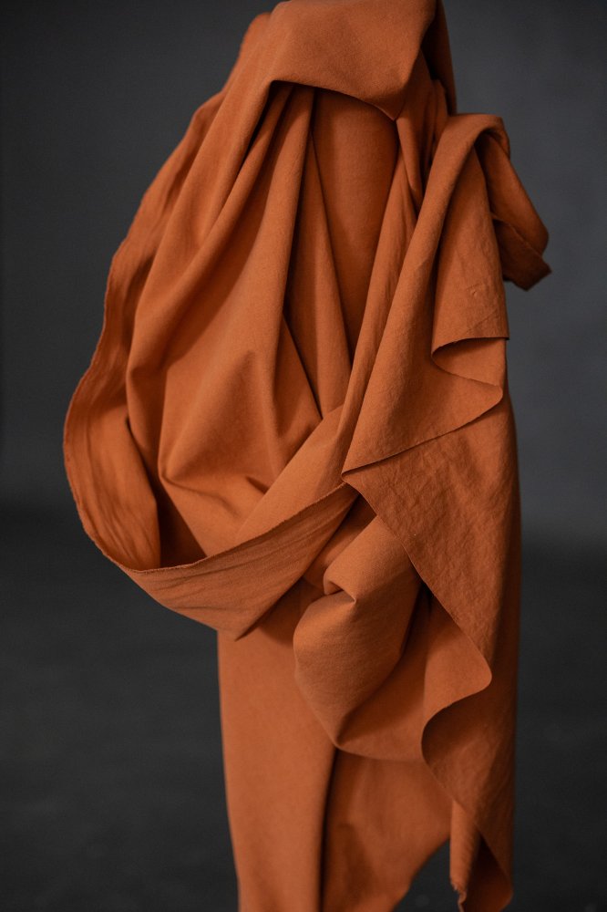 rusty orange canvas fabric
