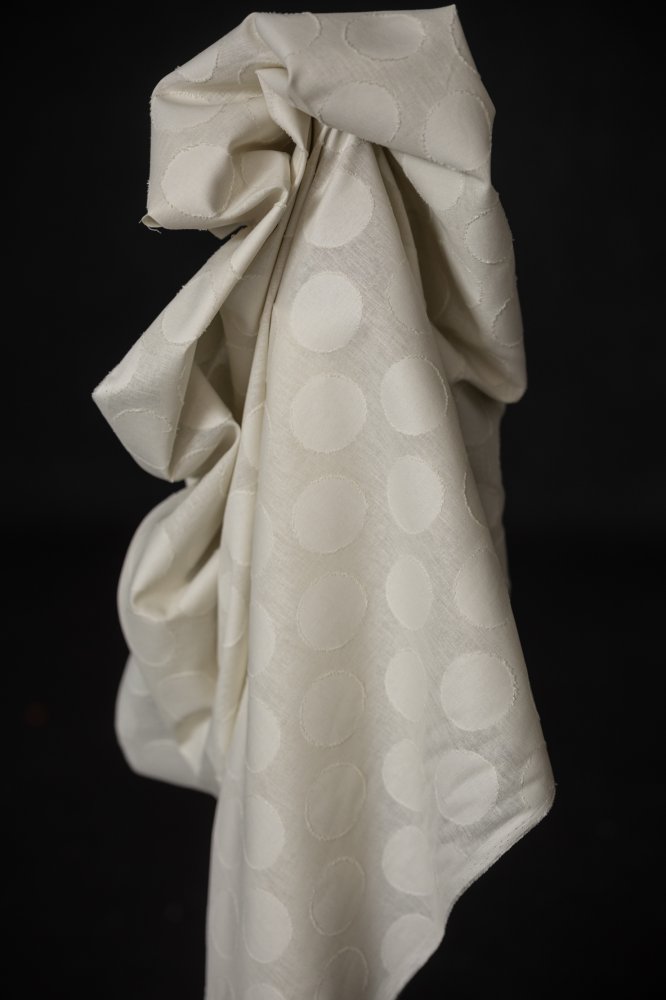 white jacquard spot fabric