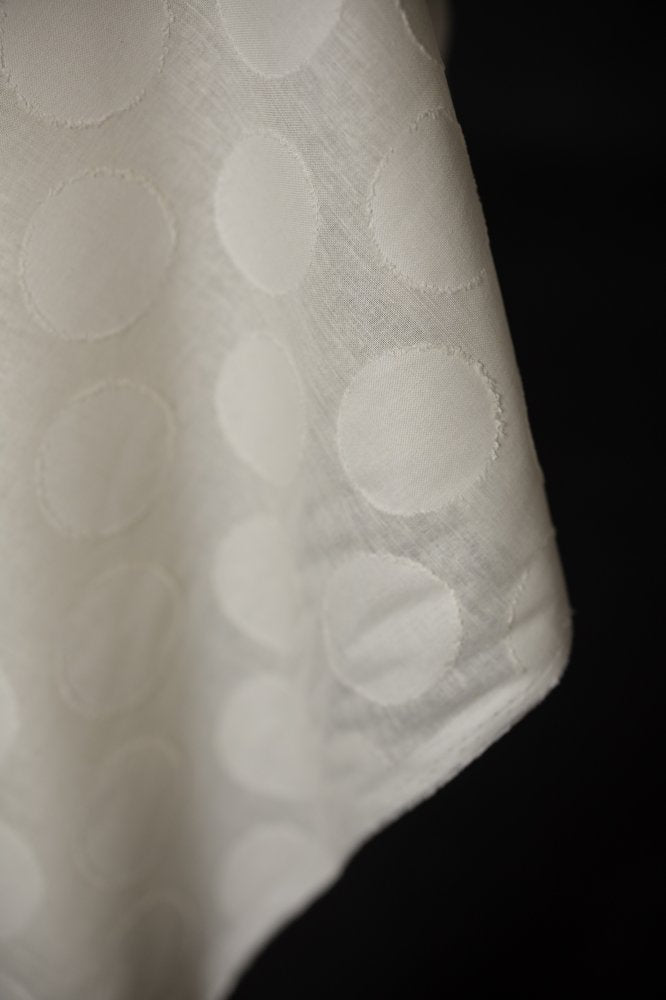 white jacquard spot fabric