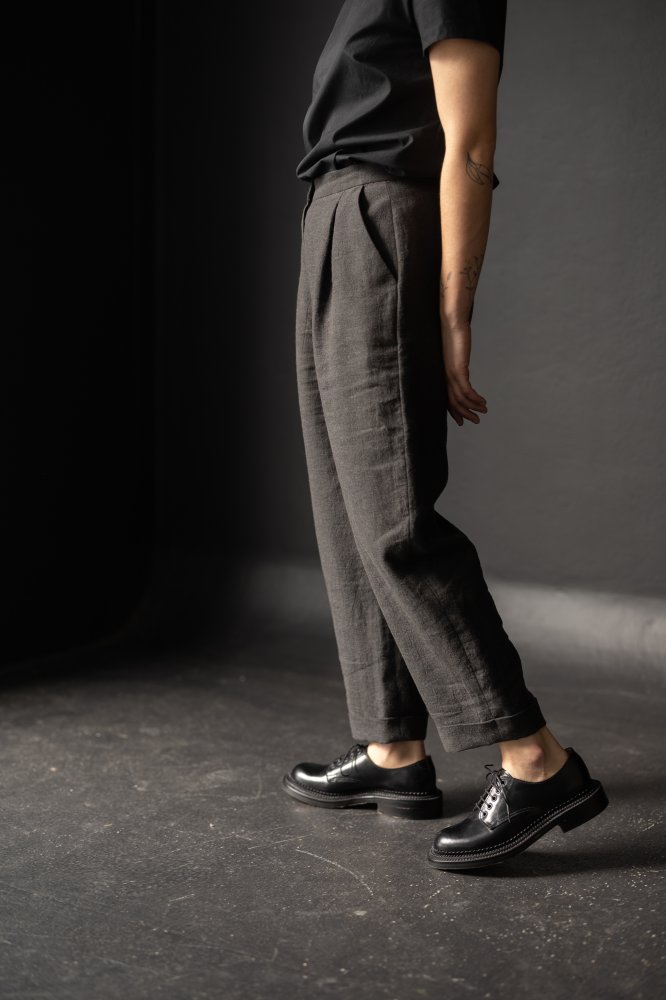 Japanese Brushed Linen/Wool - Black