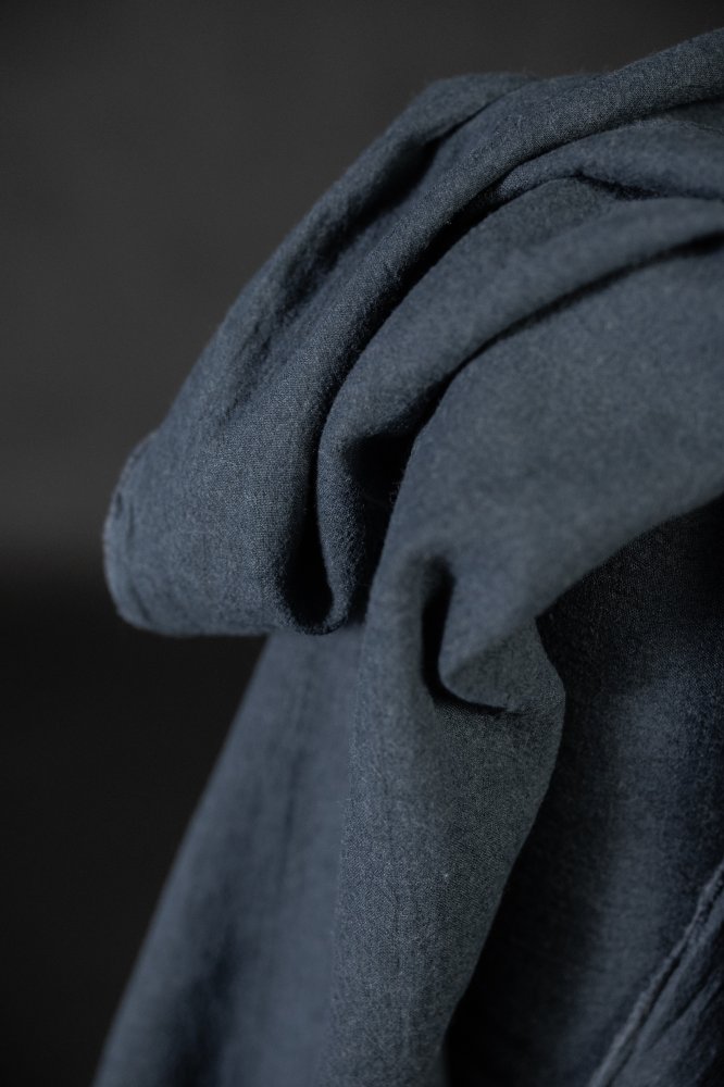 Japanese Brushed Linen/Wool - Denim Blue