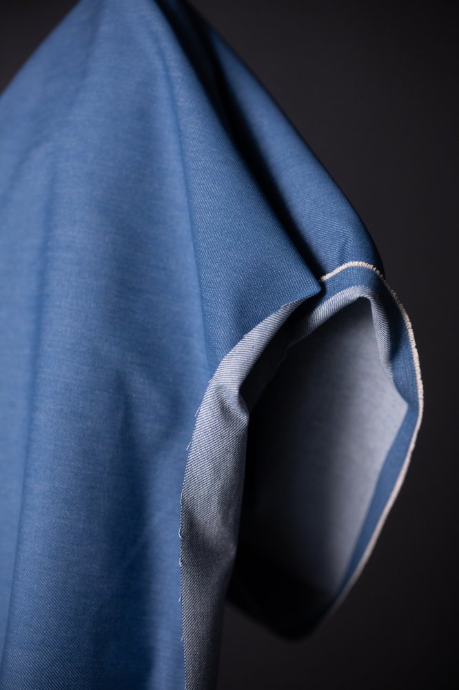 blue organic denim fabric