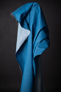 bright blue organic denim fabric