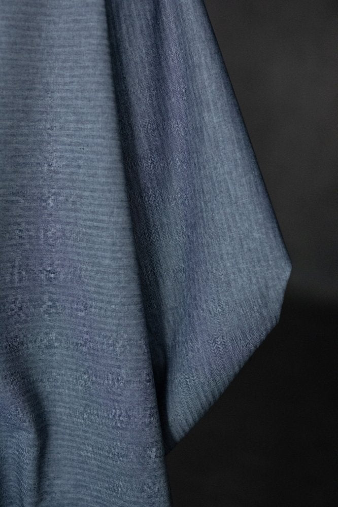 blue herringbone denim