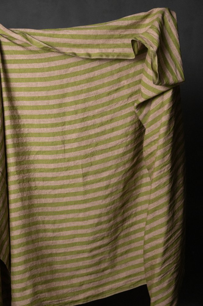green stripe linen fabric