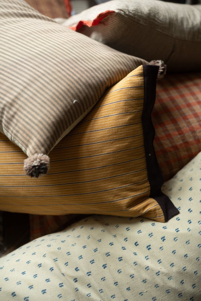 European Laundered Linen Check - Orange Grove