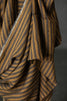 brown black stripe fabric  linen