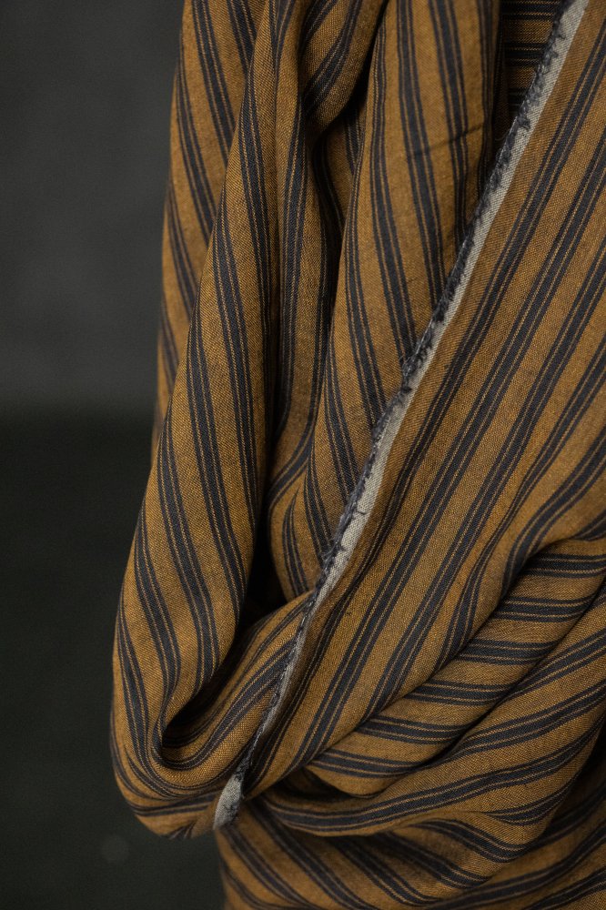brown black stripe fabric   linen