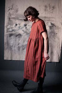European Laundered Linen Stripe - Biscotti