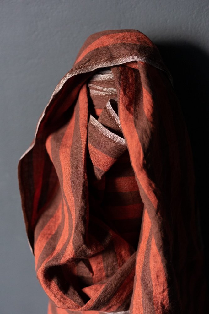 European Laundered Linen Stripe - Biscotti