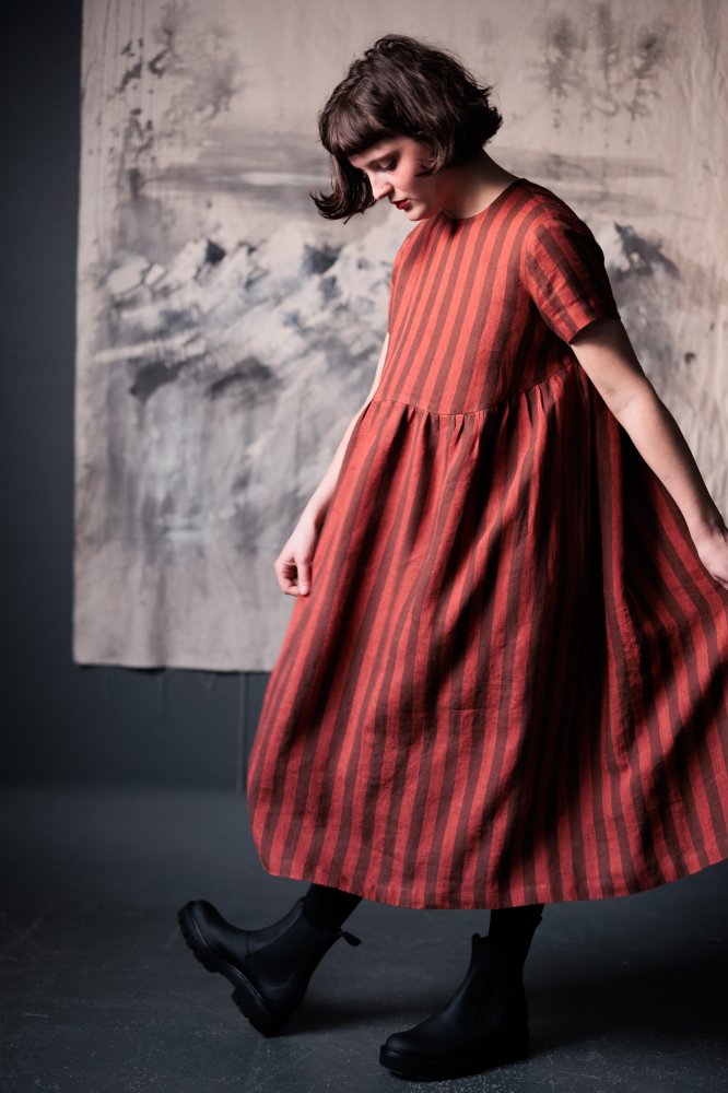European Laundered Linen Stripe - Biscotti