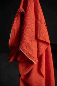 European Laundered Linen Stripe - Bitter Orange