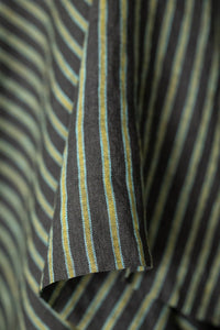 grey yellow aqua stripe linen fabric