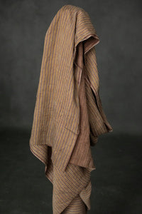 stripy brown ochre blue stripe fabric 